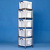 1 bay chrome racking with 5x35 litre boxes