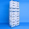 2 bay chrome racking with 20x18 litre boxes