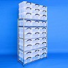 3 bay chrome racking with 30x18 litre boxes