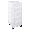Slimline storage tower with 5x3.5 litre drawers