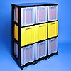 Storage tower triple with 9x25 litre drawers