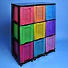 Storage tower triple with 9x25 litre drawers