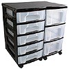 Storage tower double with 5x7 + 3x12 litre drawers